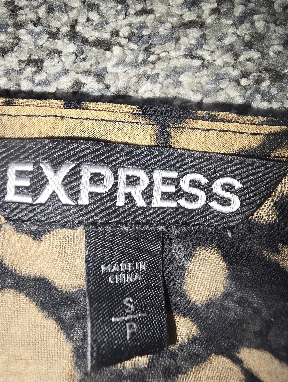 Express Womens Top Medium Black Brown Sleeveless Scoop Neck Career Blouse Size S - Picture 8 of 9